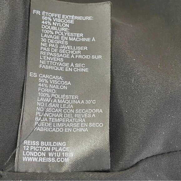 NWT Reiss Nora Metallic Spot Asymmetric Neck Tie Detail Top, Black/Gold size 10 - Picture 7 of 8